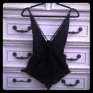 VS Plunge V Black Romper